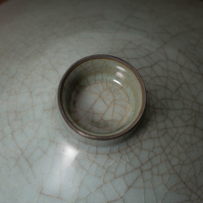 Southern Song Dynasty Guan Ware Celadon Tea Bowl with Conical Hat Shaped