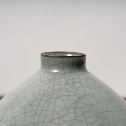 Southern Song Dynasty Guan Ware Celadon Tea Bowl with Conical Hat Shaped