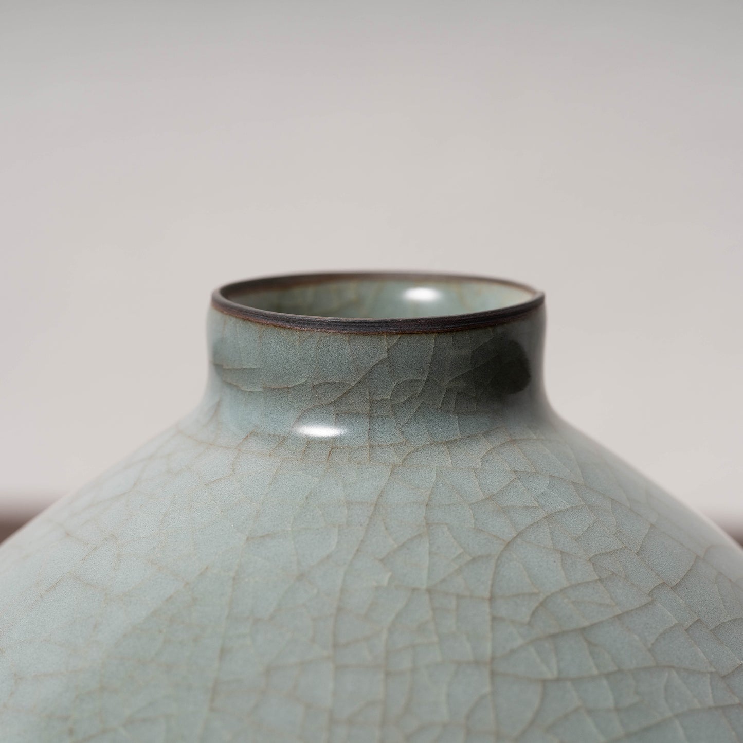 Southern Song Dynasty Guan Ware Celadon Tea Bowl with Conical Hat Shaped