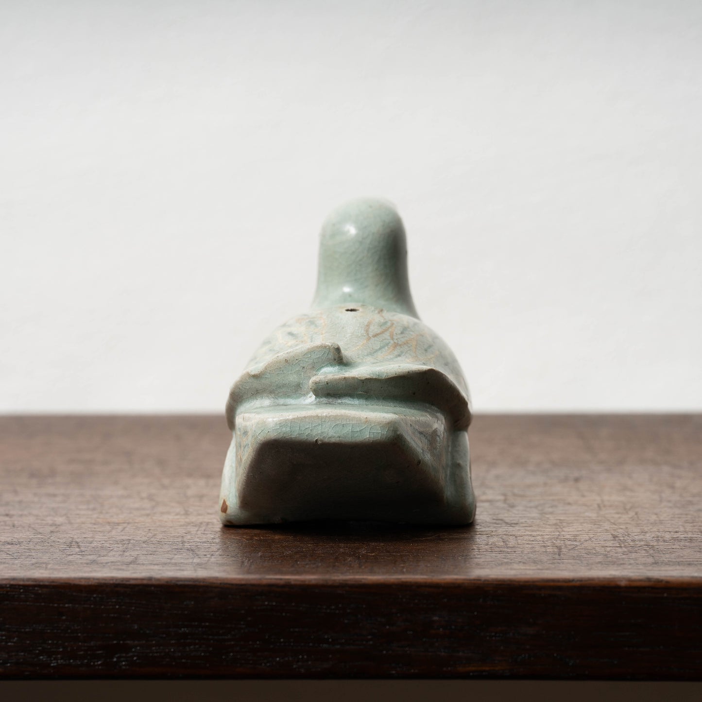李朝 青磁象嵌鳥形水滴