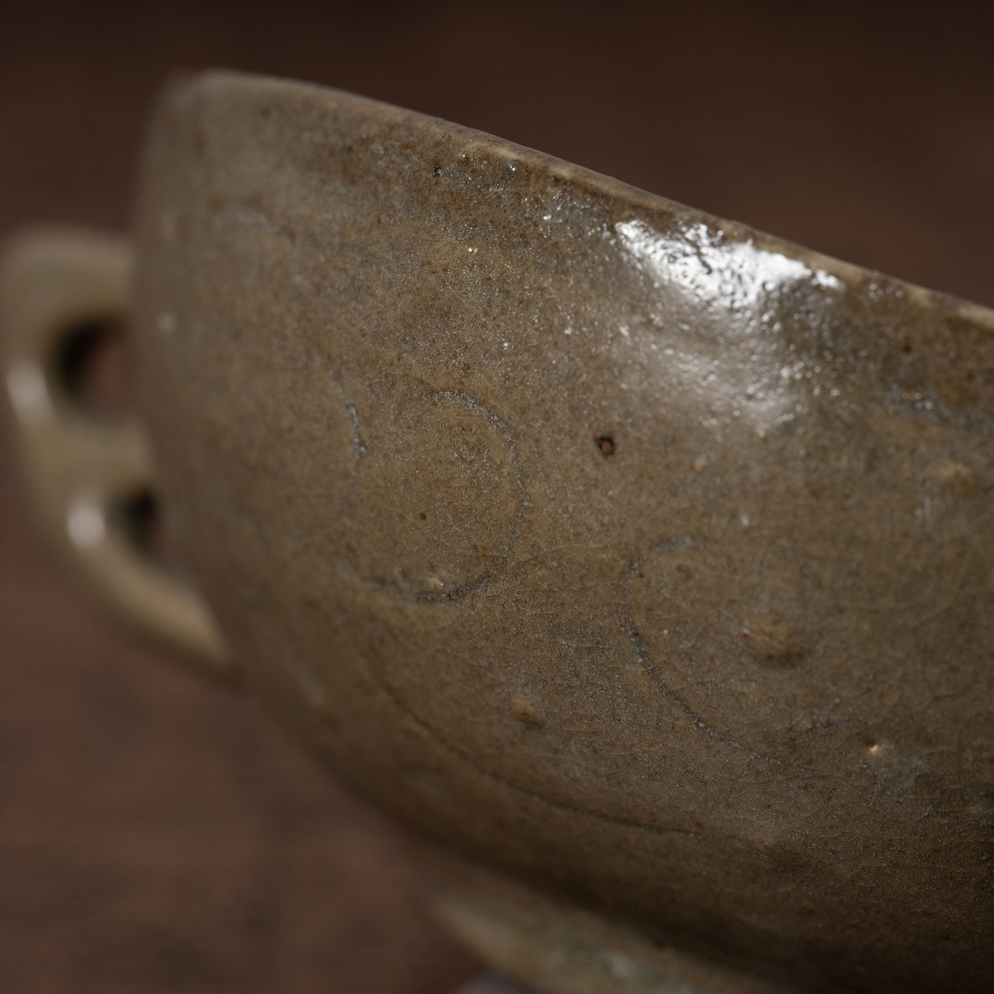Goryeo Celadon Bowl with Incised Flower Design