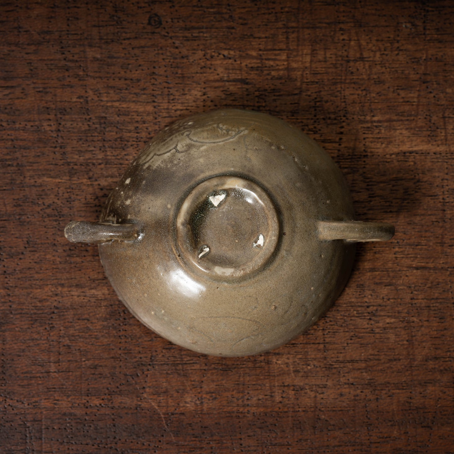 Goryeo Celadon Bowl with Incised Flower Design