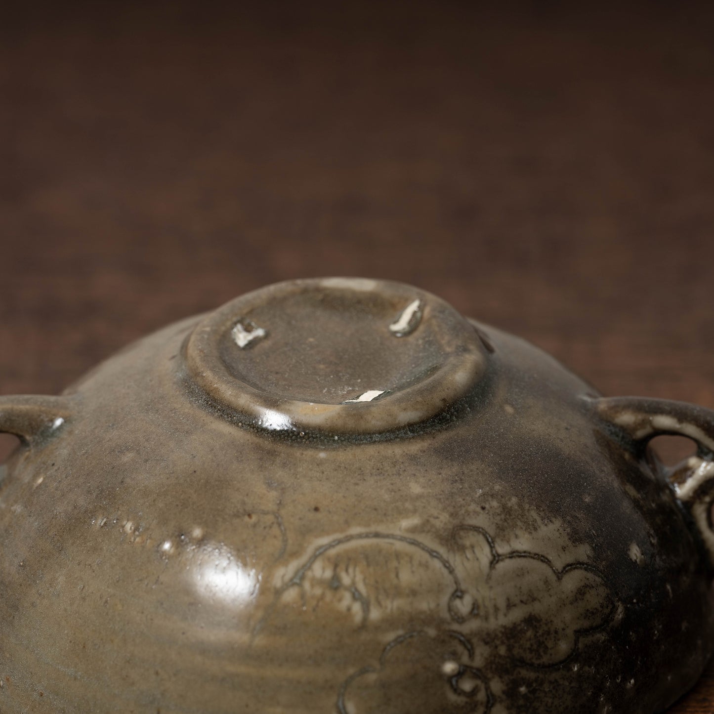 Goryeo Celadon Bowl with Incised Flower Design