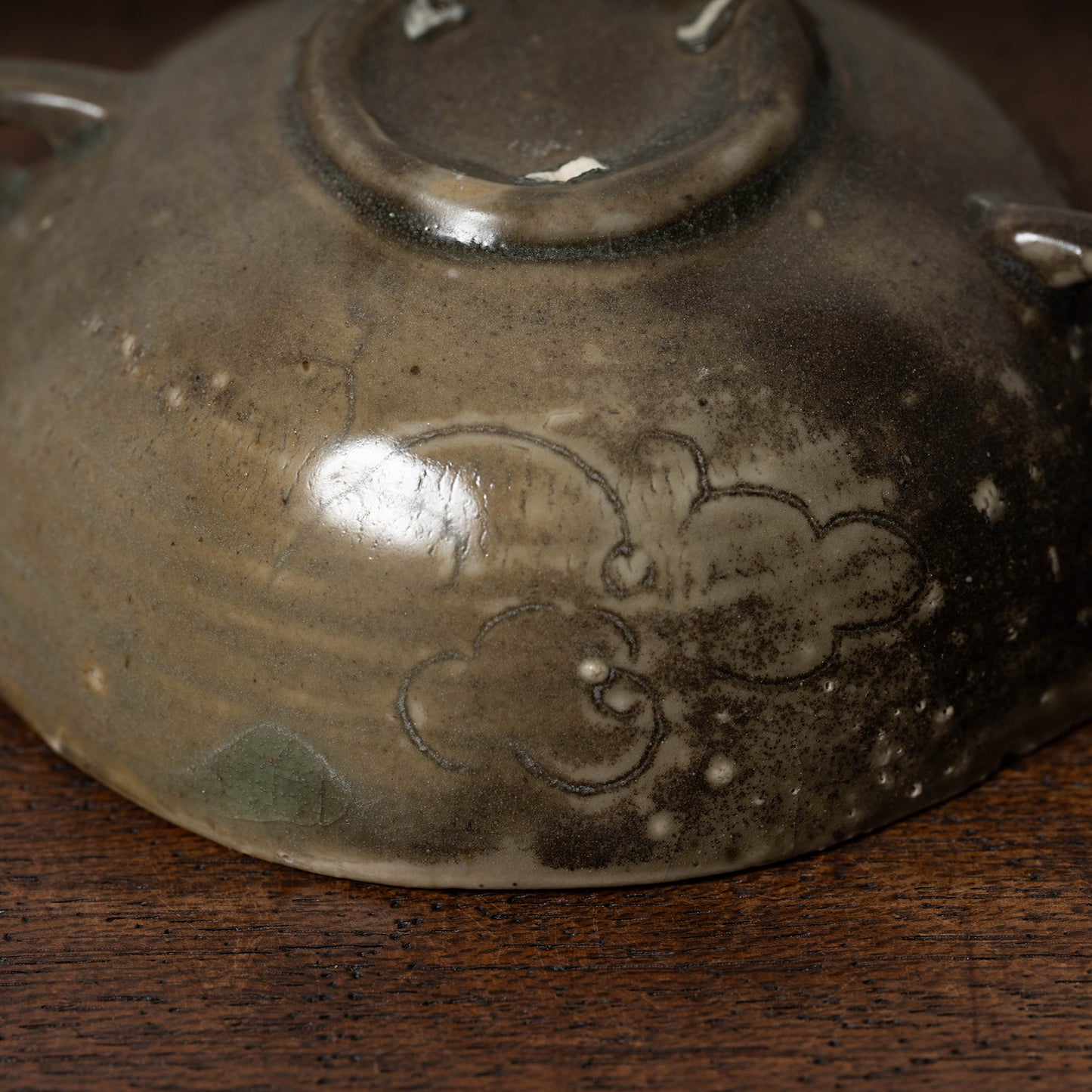 Goryeo Celadon Bowl with Incised Flower Design