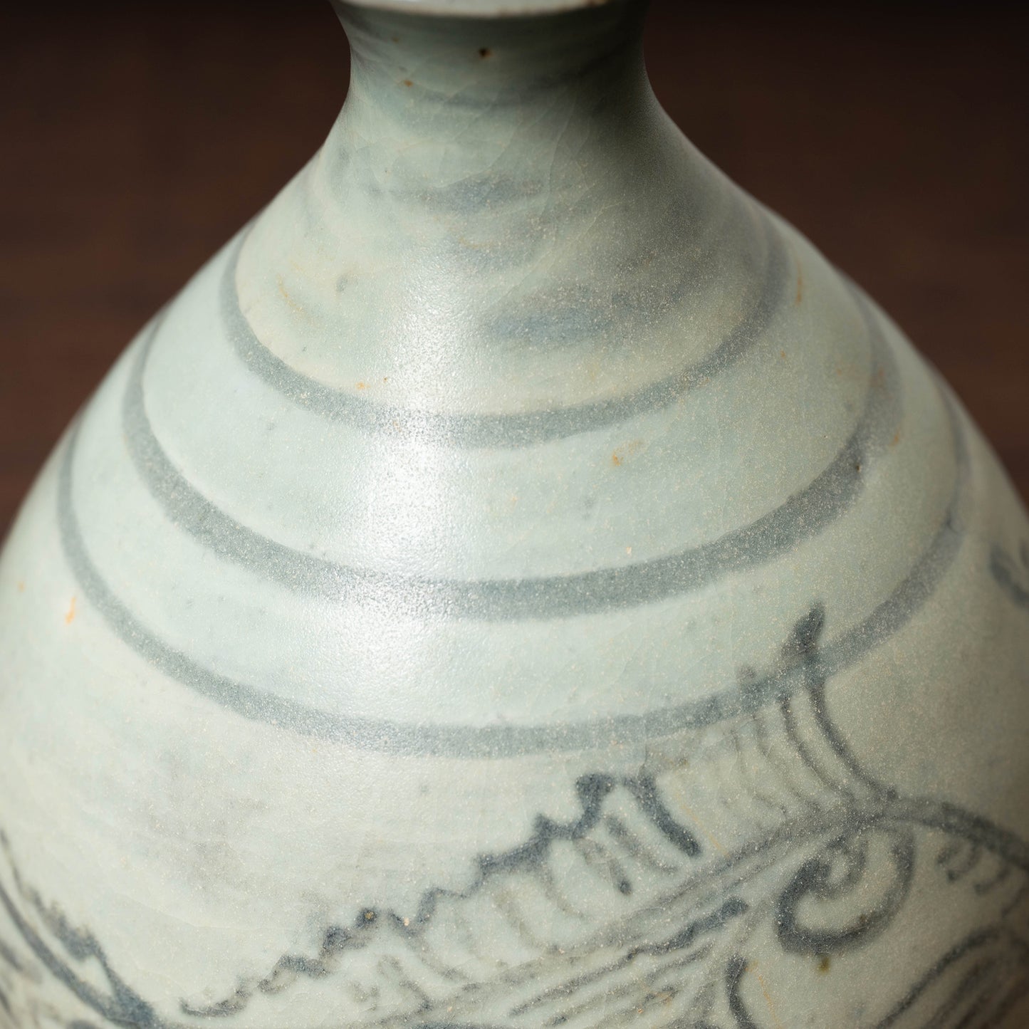高麗末 粉青沙器鉄絵魚文瓶