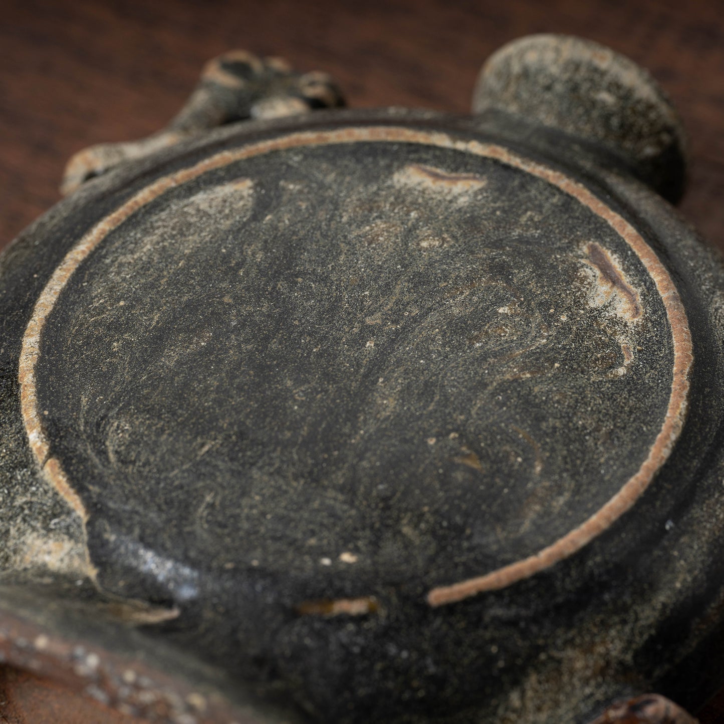 Goryeo Black Glazed Flat Jar with Dragon Handles