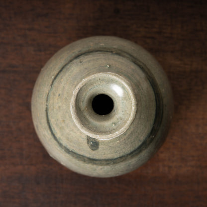 Joseon Dynasty Celadon Bottle with Underglaze Iron-painted