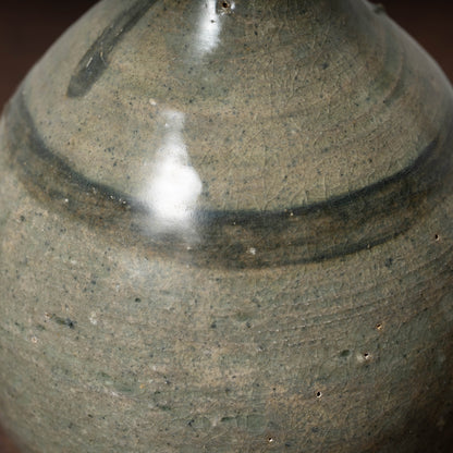 Joseon Dynasty Celadon Bottle with Underglaze Iron-painted