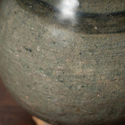 Joseon Dynasty Celadon Bottle with Underglaze Iron-painted