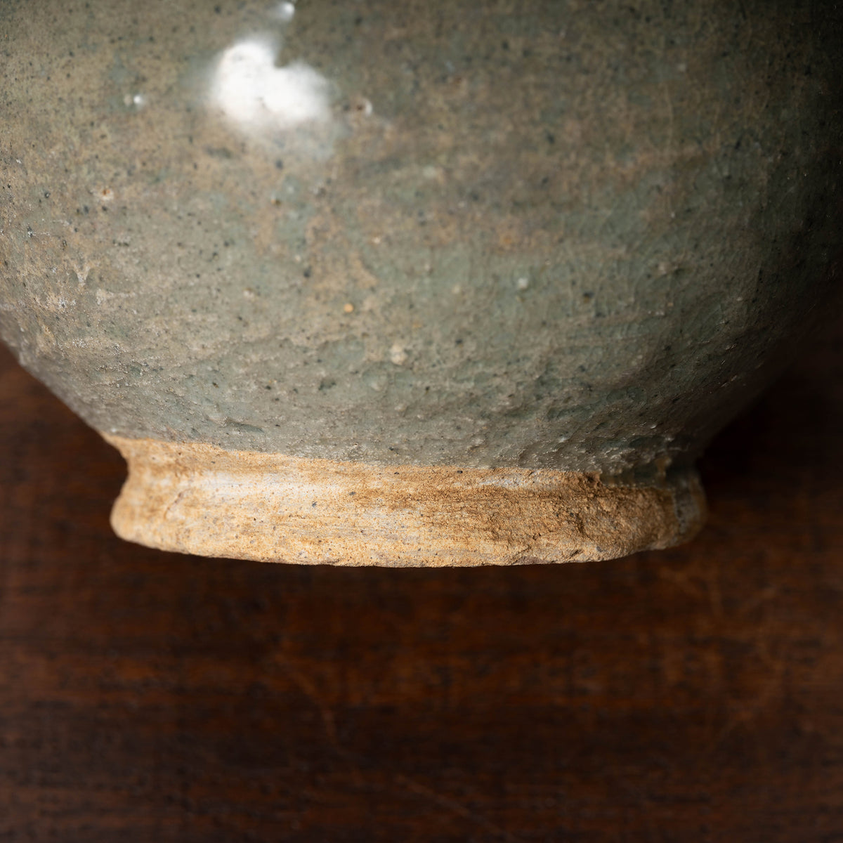 Joseon Dynasty Celadon Bottle with Underglaze Iron-painted