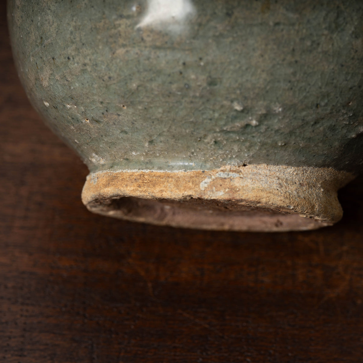 Joseon Dynasty Celadon Bottle with Underglaze Iron-painted