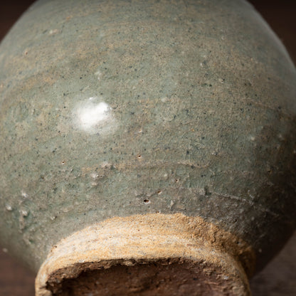 Joseon Dynasty Celadon Bottle with Underglaze Iron-painted