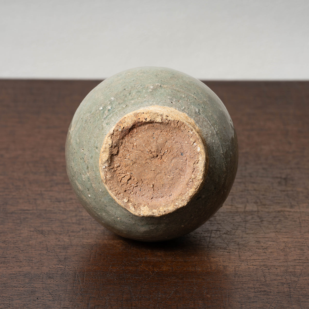 Joseon Dynasty Celadon Bottle with Underglaze Iron-painted