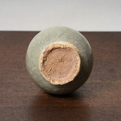 Joseon Dynasty Celadon Bottle with Underglaze Iron-painted