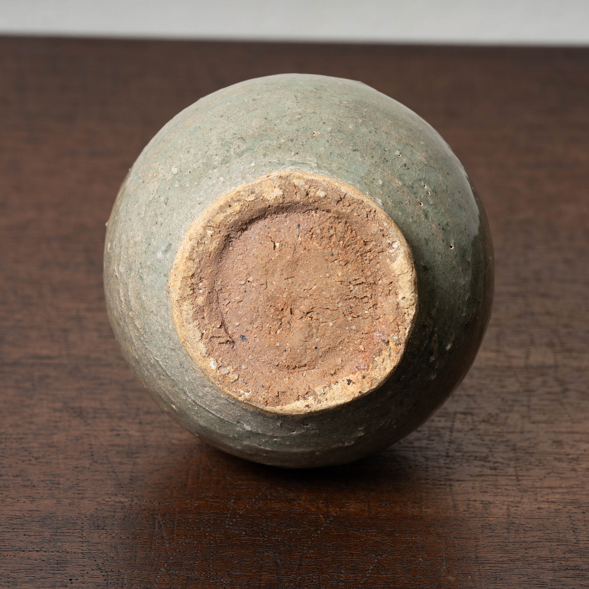 Joseon Dynasty Celadon Bottle with Underglaze Iron-painted
