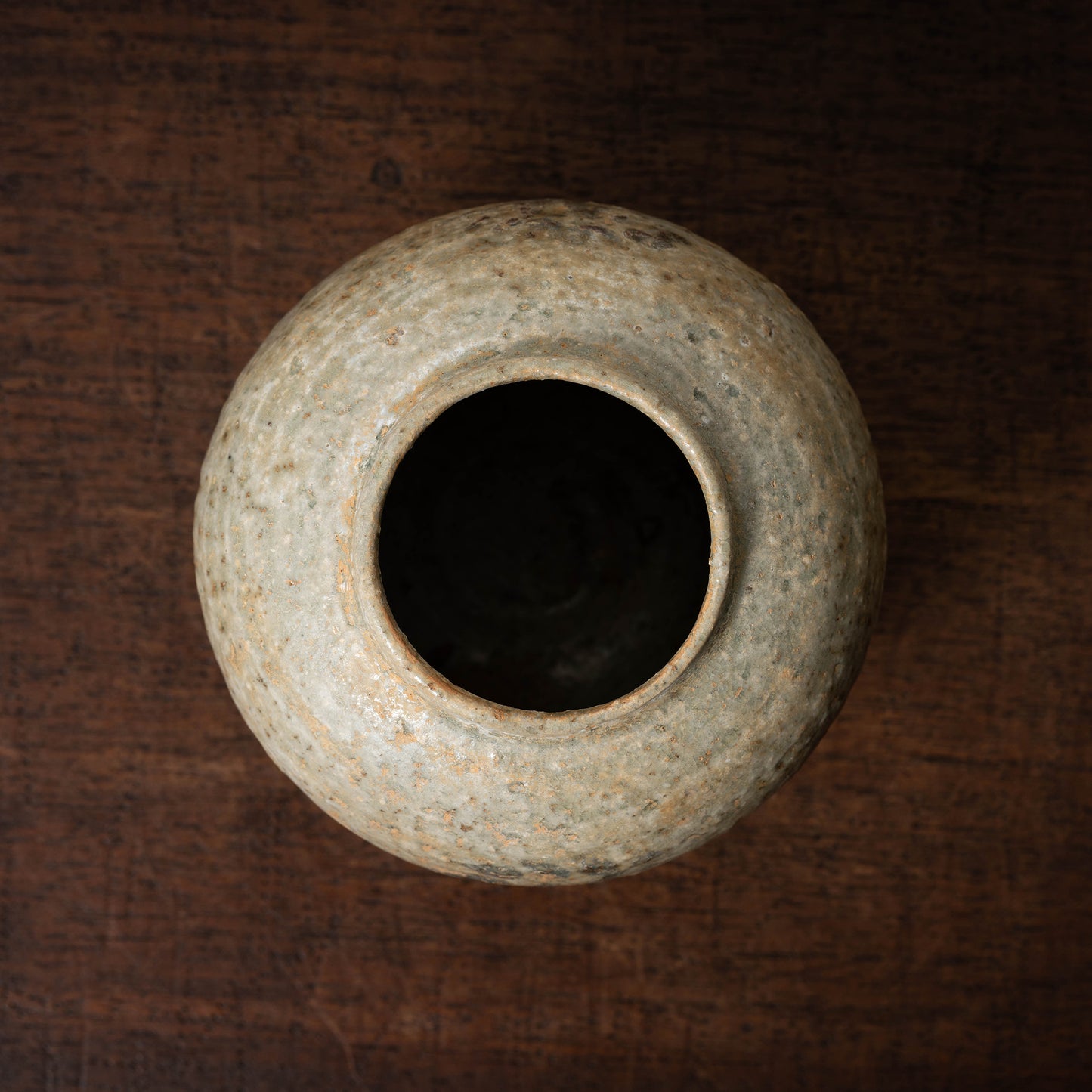 Joseon Dynasty Buncheong Ware Gyeryongsan-type Lid and Jar with flower Design
