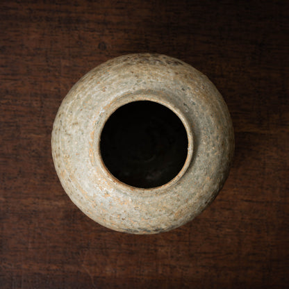 Joseon Dynasty Buncheong Ware Gyeryongsan-type Lid and Jar with flower Design