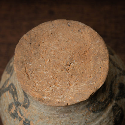 Joseon Dynasty Buncheong Ware Gyeryongsan-type Lid and Jar with flower Design