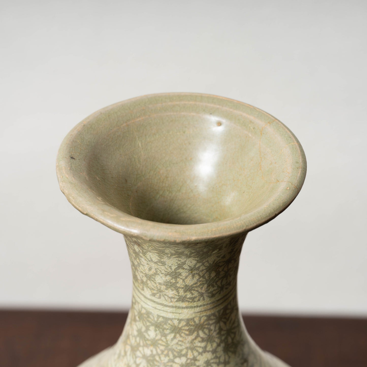Goryeo Dynasty Buncheong ware Mishima-type Yuhuchun Bottle with Inlaid Bee Design