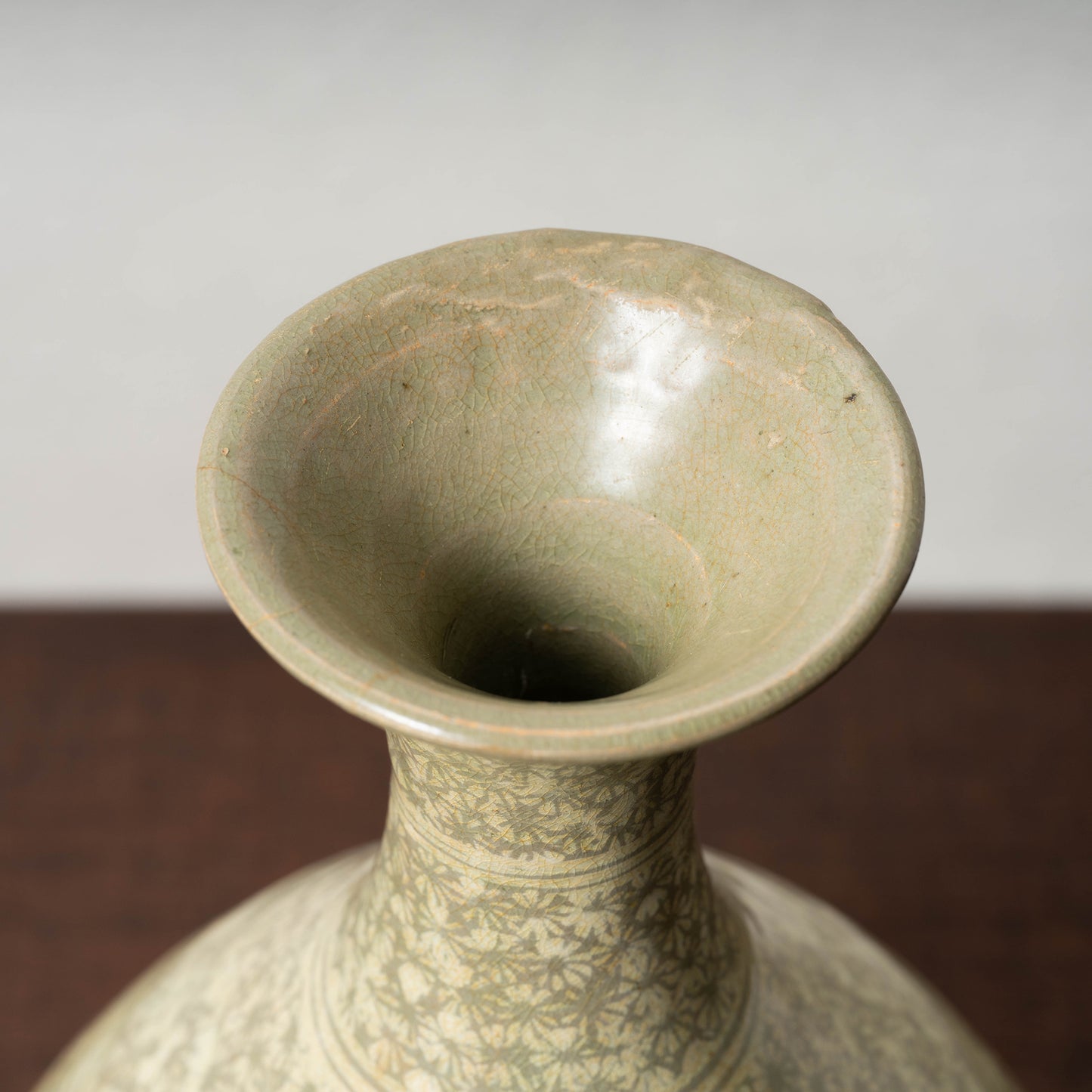 Goryeo Dynasty Buncheong ware Mishima-type Yuhuchun Bottle with Inlaid Bee Design