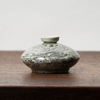 高麗 青磁練上油壺