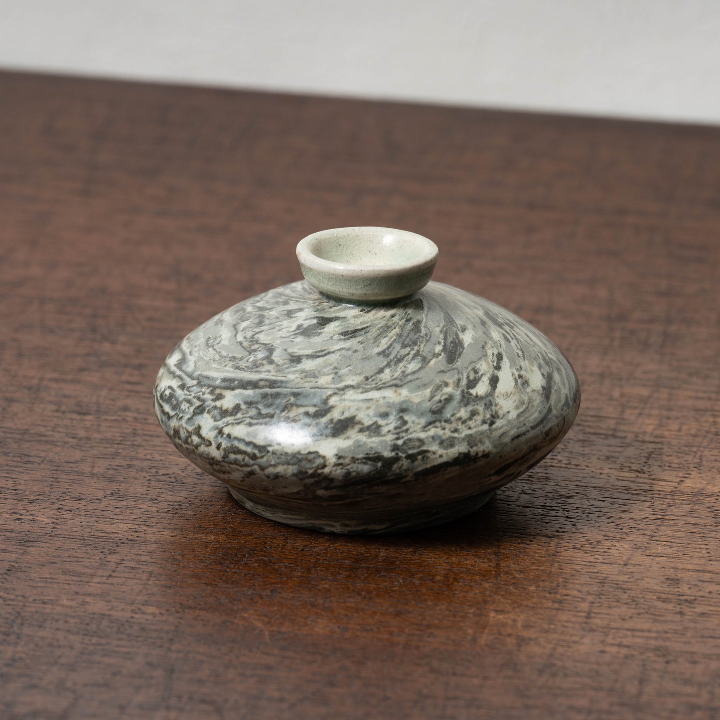 高麗 青磁練上油壺