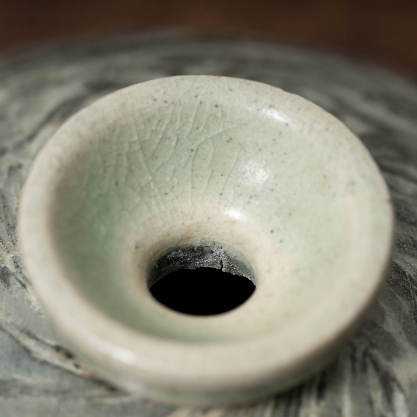 高麗 青磁練上油壺