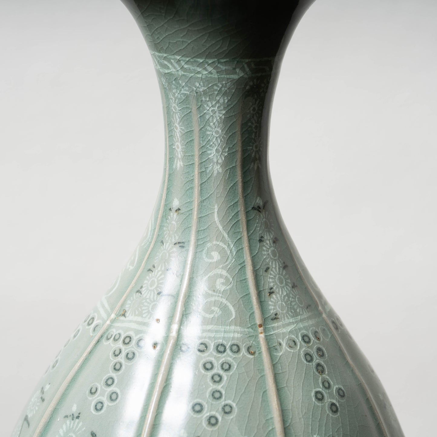 Goryeo Dynasty Celadon Vase with Inlaid Chrysanthemum Design