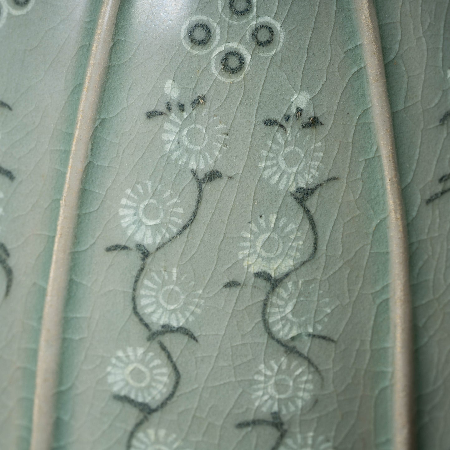 Goryeo Dynasty Celadon Vase with Inlaid Chrysanthemum Design