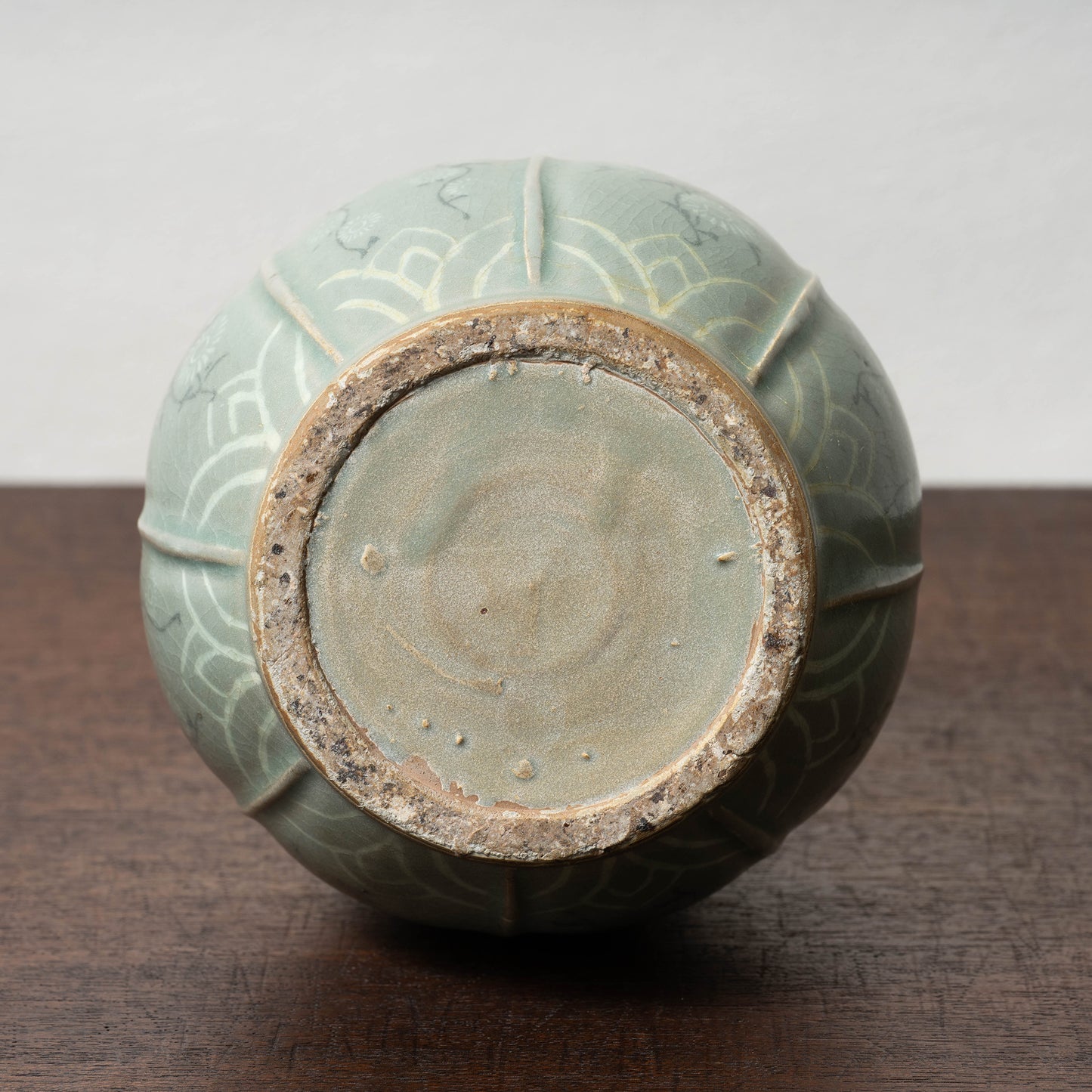 Goryeo Dynasty Celadon Vase with Inlaid Chrysanthemum Design