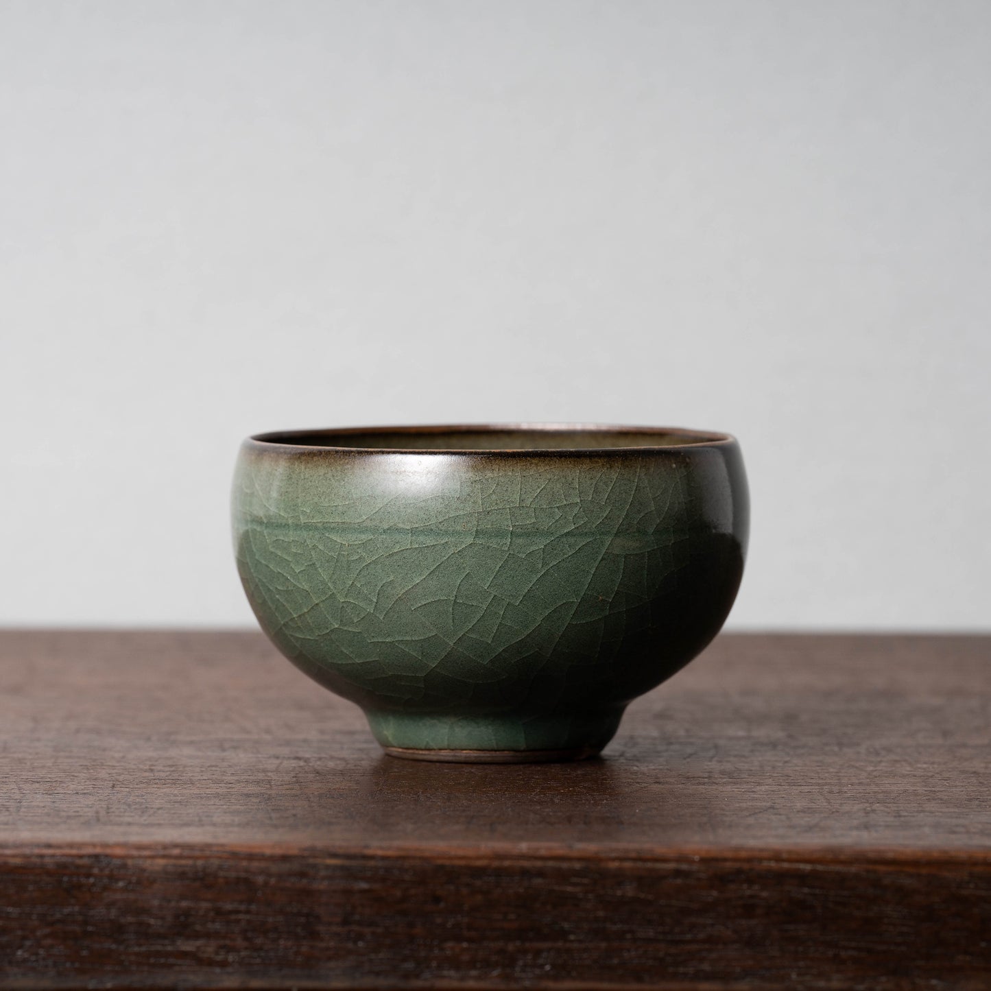 Yuan Dynasty Celadon Small Teabowl with Incised Flower Design