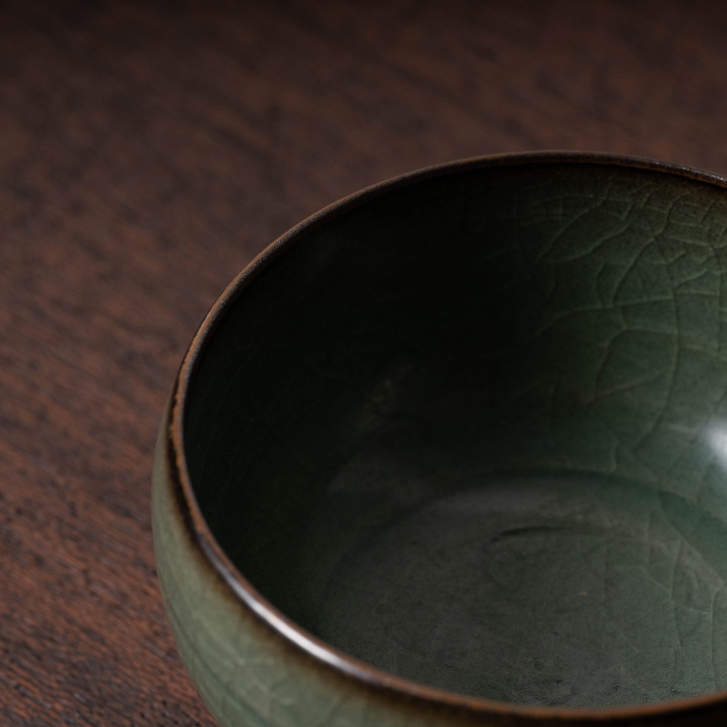 Yuan Dynasty Celadon Small Teabowl with Incised Flower Design