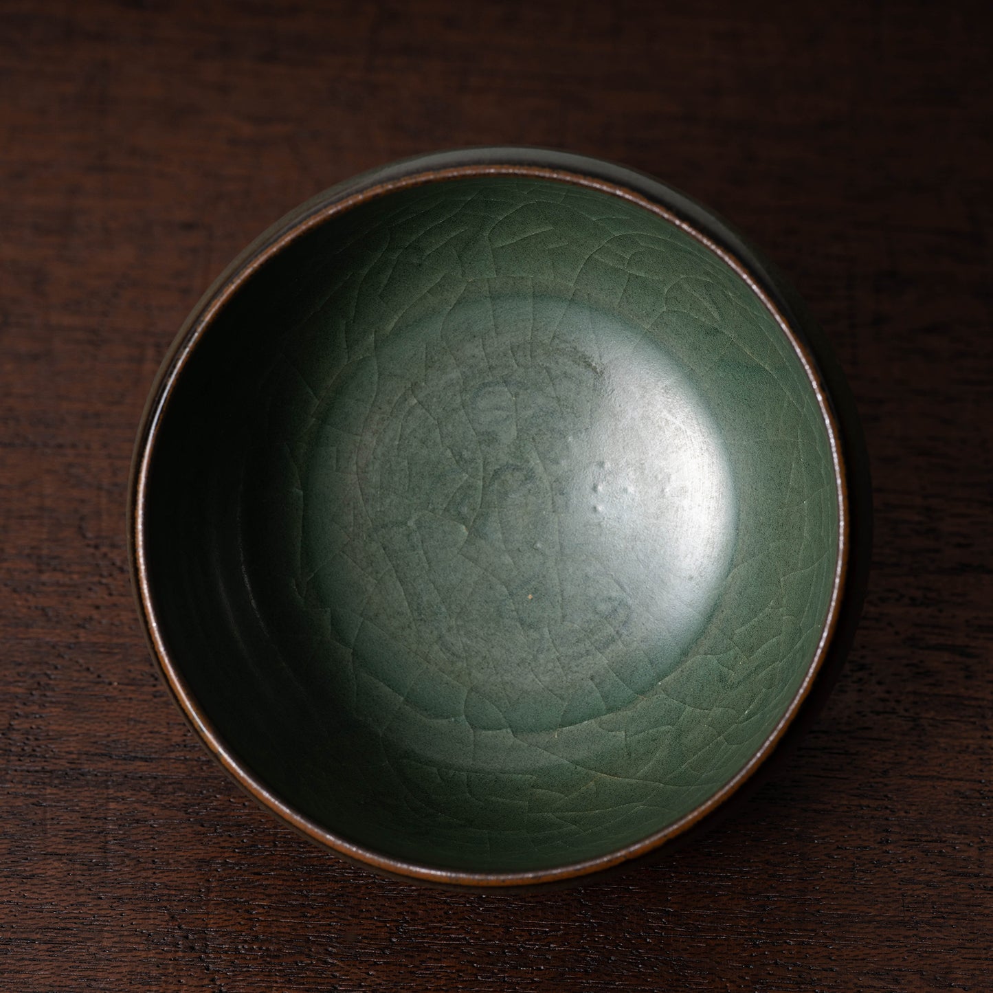 Yuan Dynasty Celadon Small Teabowl with Incised Flower Design