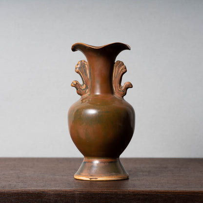 Northern Song Dynasty Ding Ware Iron-glaze Vase with Phoenix Handles