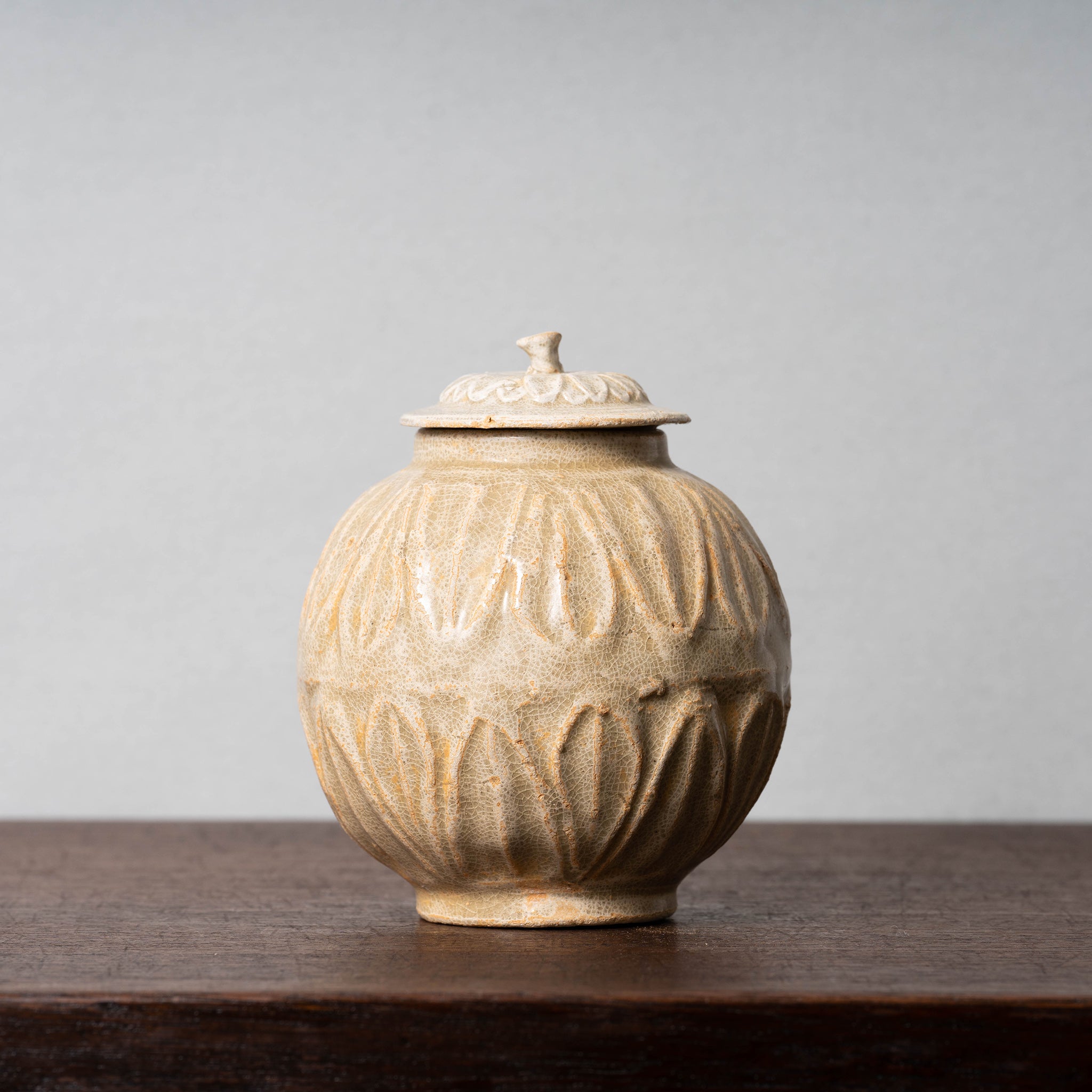 保管中国　宋時代　越州窯系　青磁　褐釉　碗　特注箱付き 宋