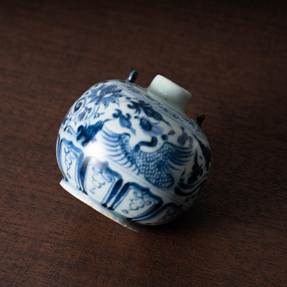 Yuan Dynasty Blue and white porcelain lidded jar