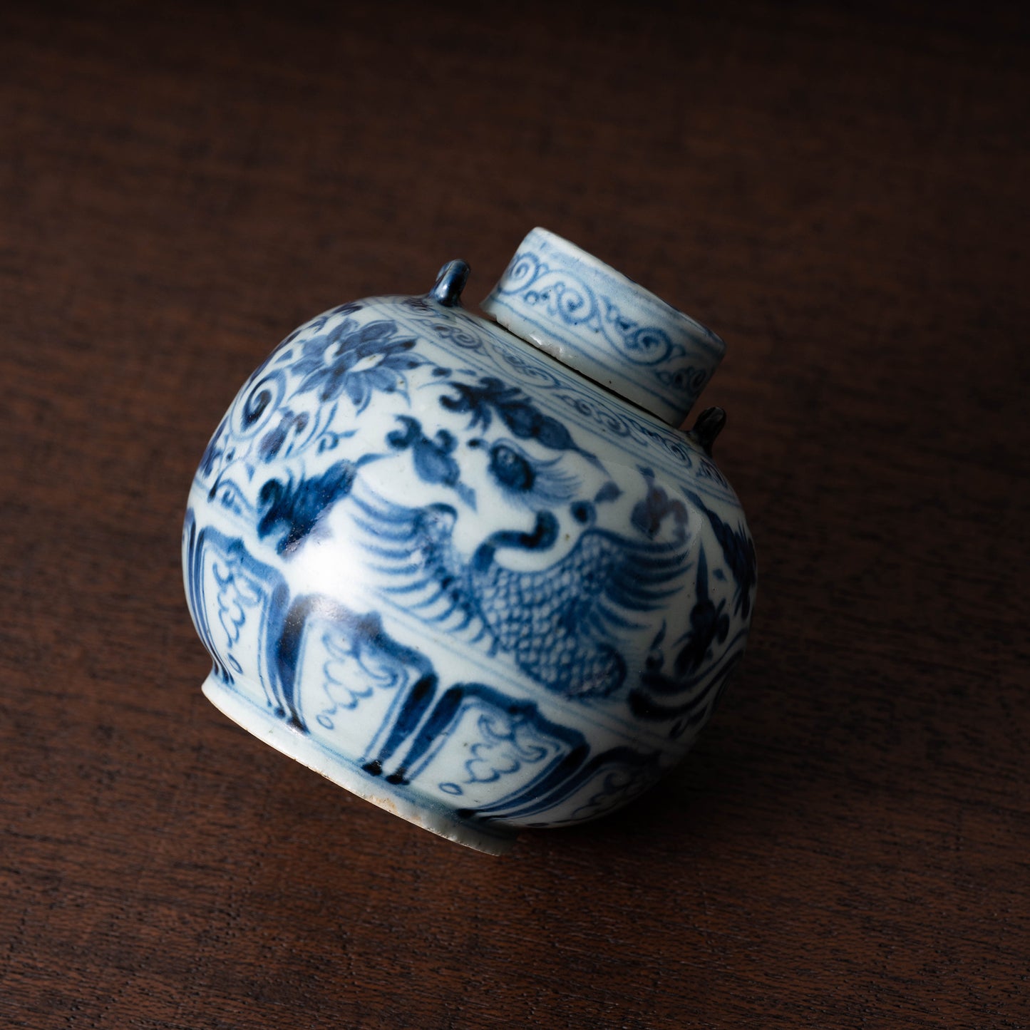 Yuan Dynasty Blue and white porcelain lidded jar