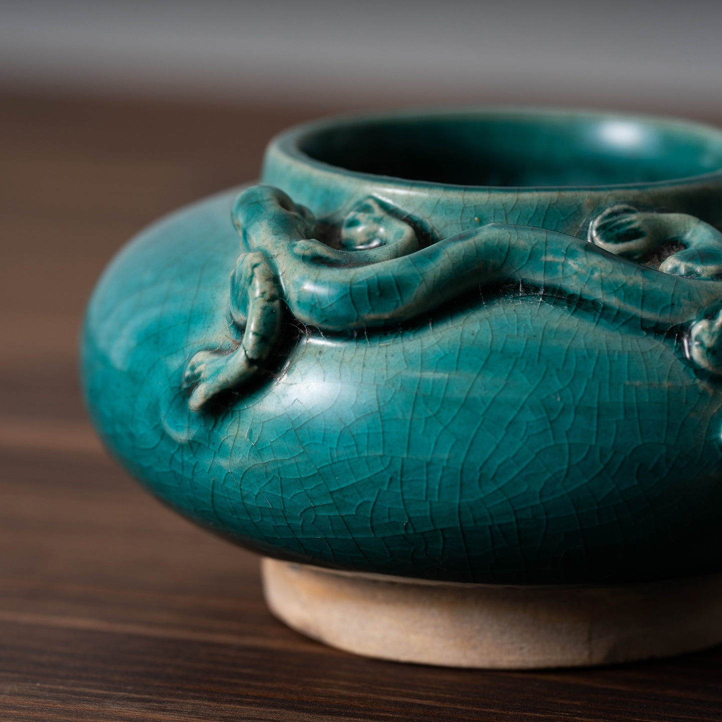Southern Song Dynasty Blue Glazed water bowl with Dragon Decorations