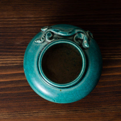 Southern Song Dynasty Blue Glazed water bowl with Dragon Decorations