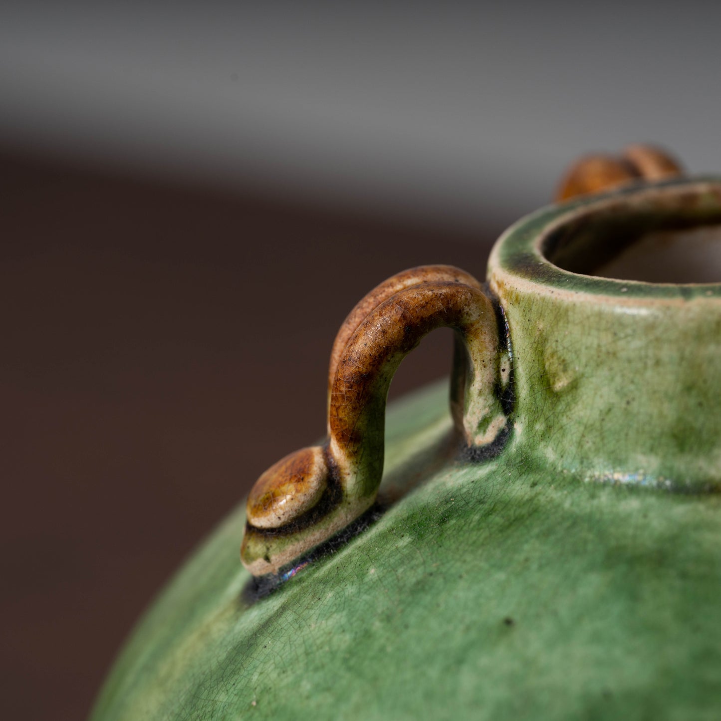 Liao Dynasty Sancai Jar with Four Handles