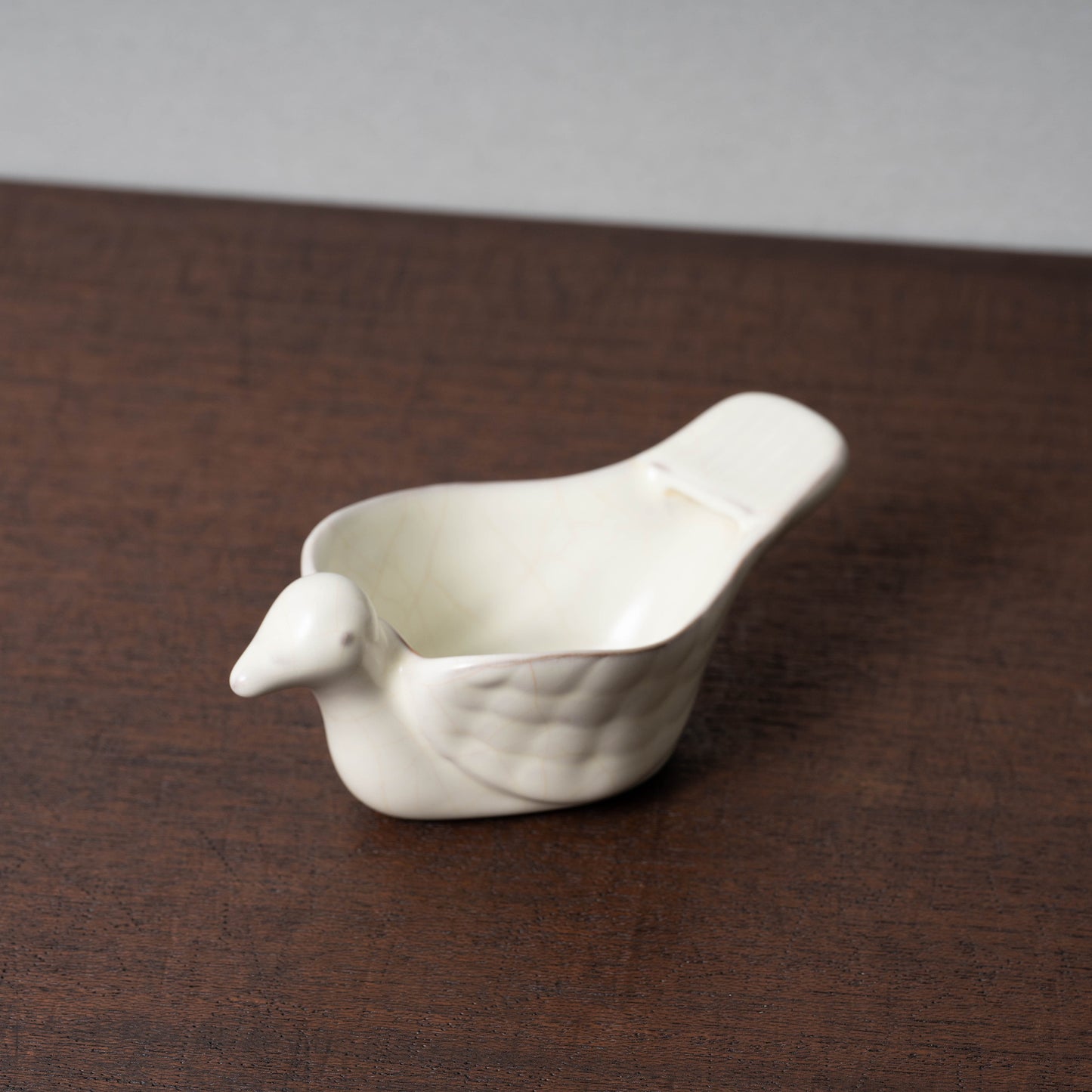Qing Dynasty White Porcelain Brush Washer with Bird Design