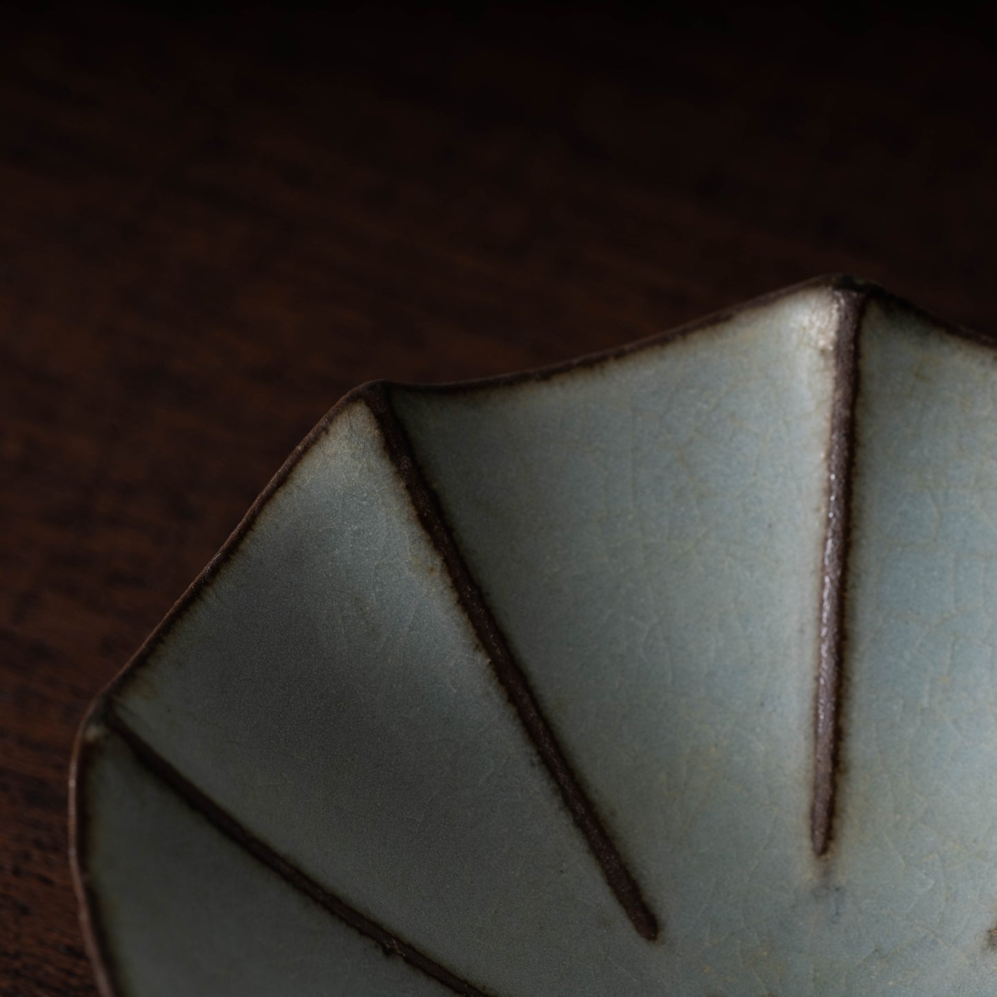Southern Song Dynasty Guan ware Celadon Tea bowl with Flower Design