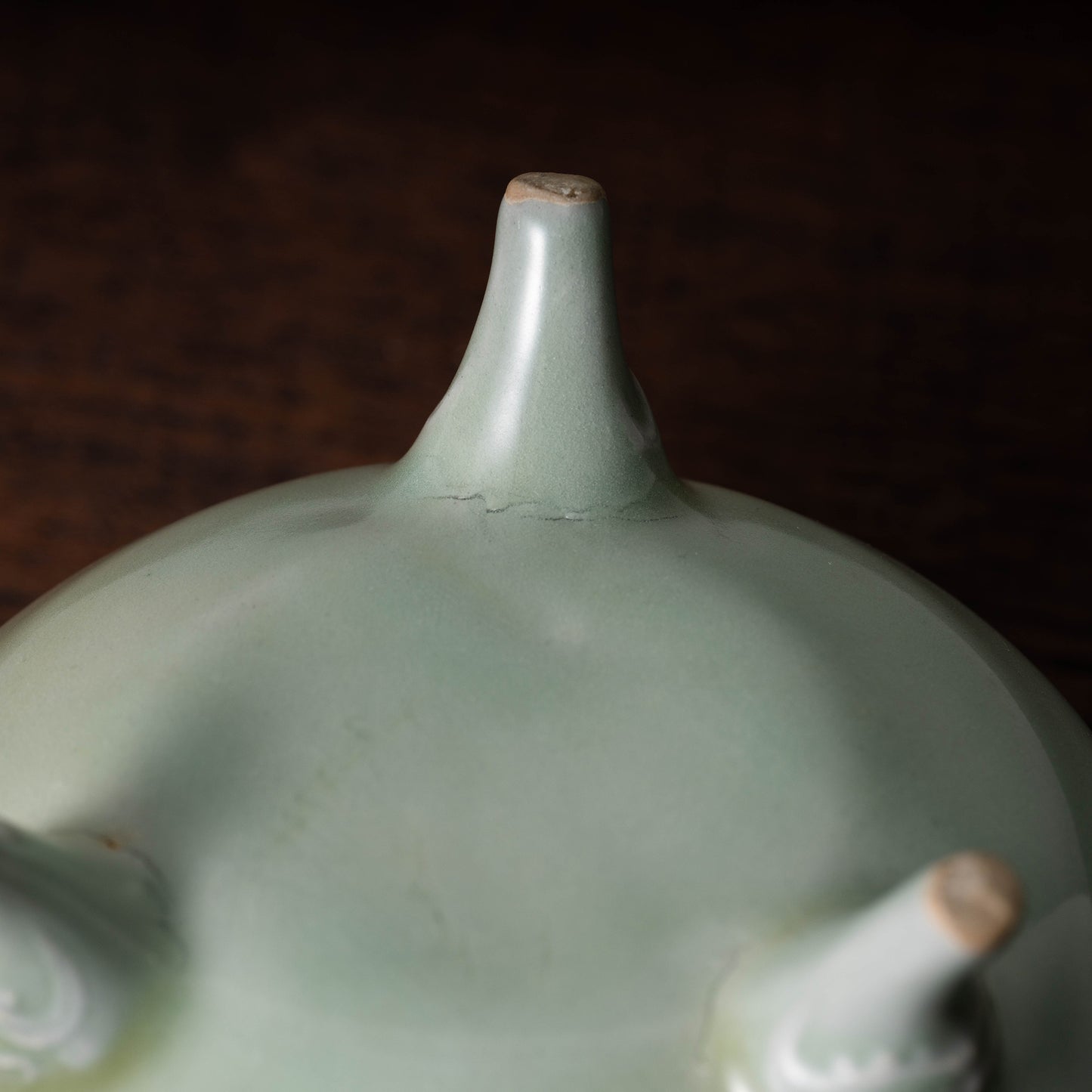 Southern Song Dynasty Longquan Celadon Censer with Animal Handle and Legs