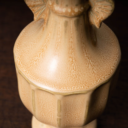 Southern Song Dynasty Yellow Glaze bottle with Two Handle