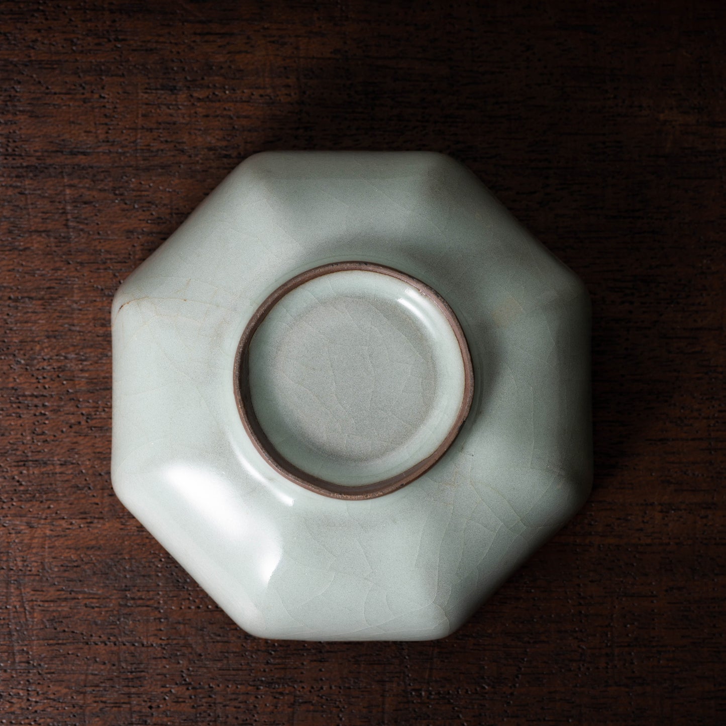 Southern Song Dynasty Celadon Teabowl with Octagonal Design