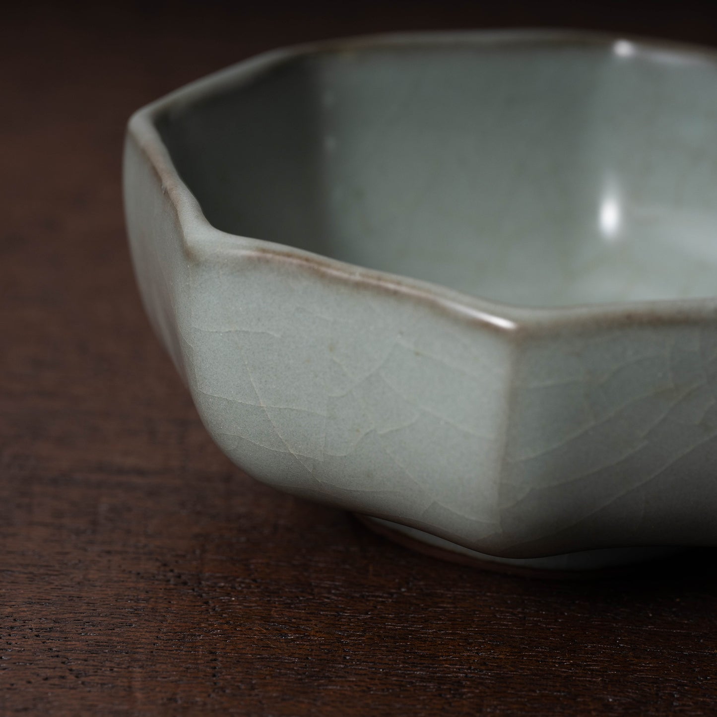 Southern Song Dynasty Celadon Teabowl with Octagonal Design