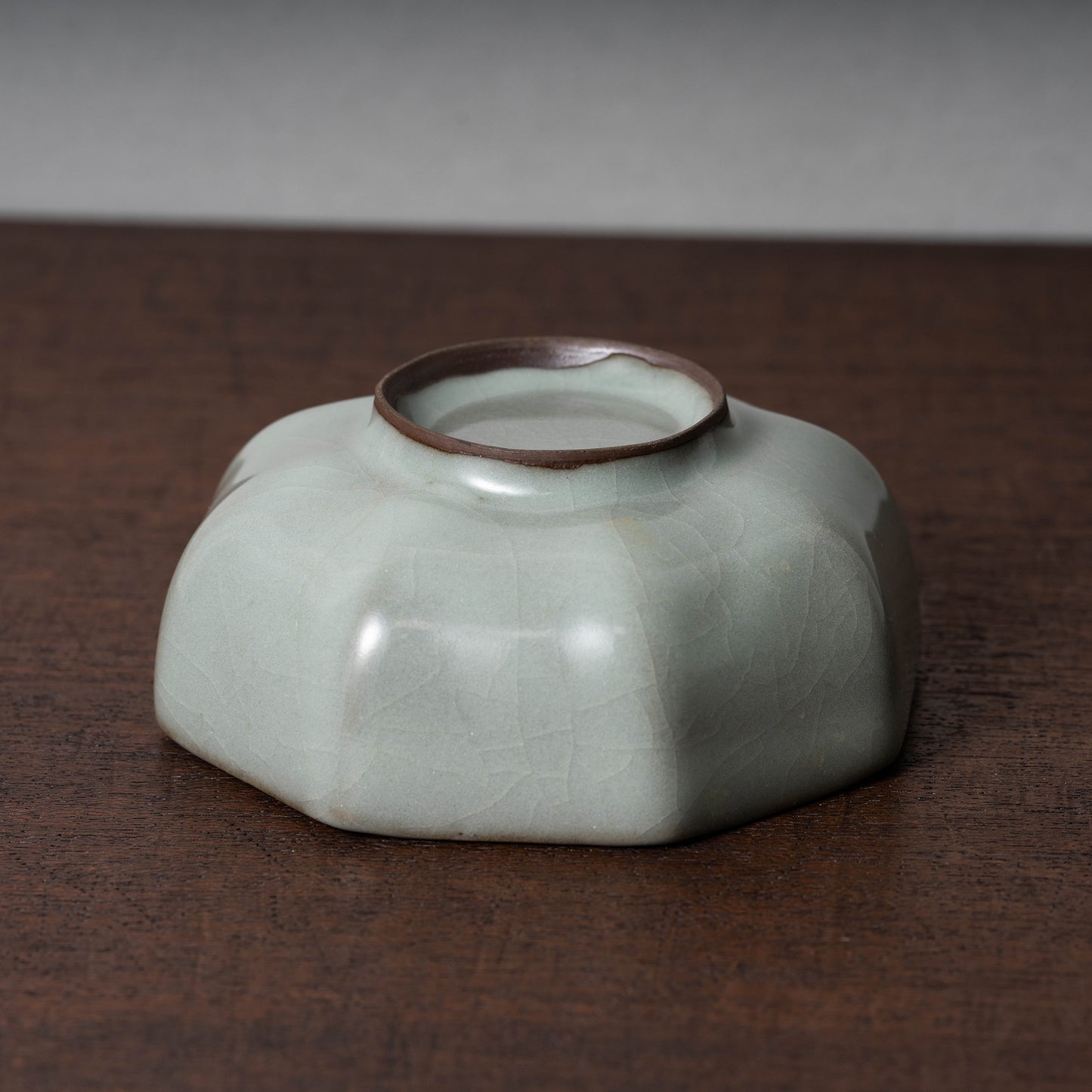 Southern Song Dynasty Celadon Teabowl with Octagonal Design