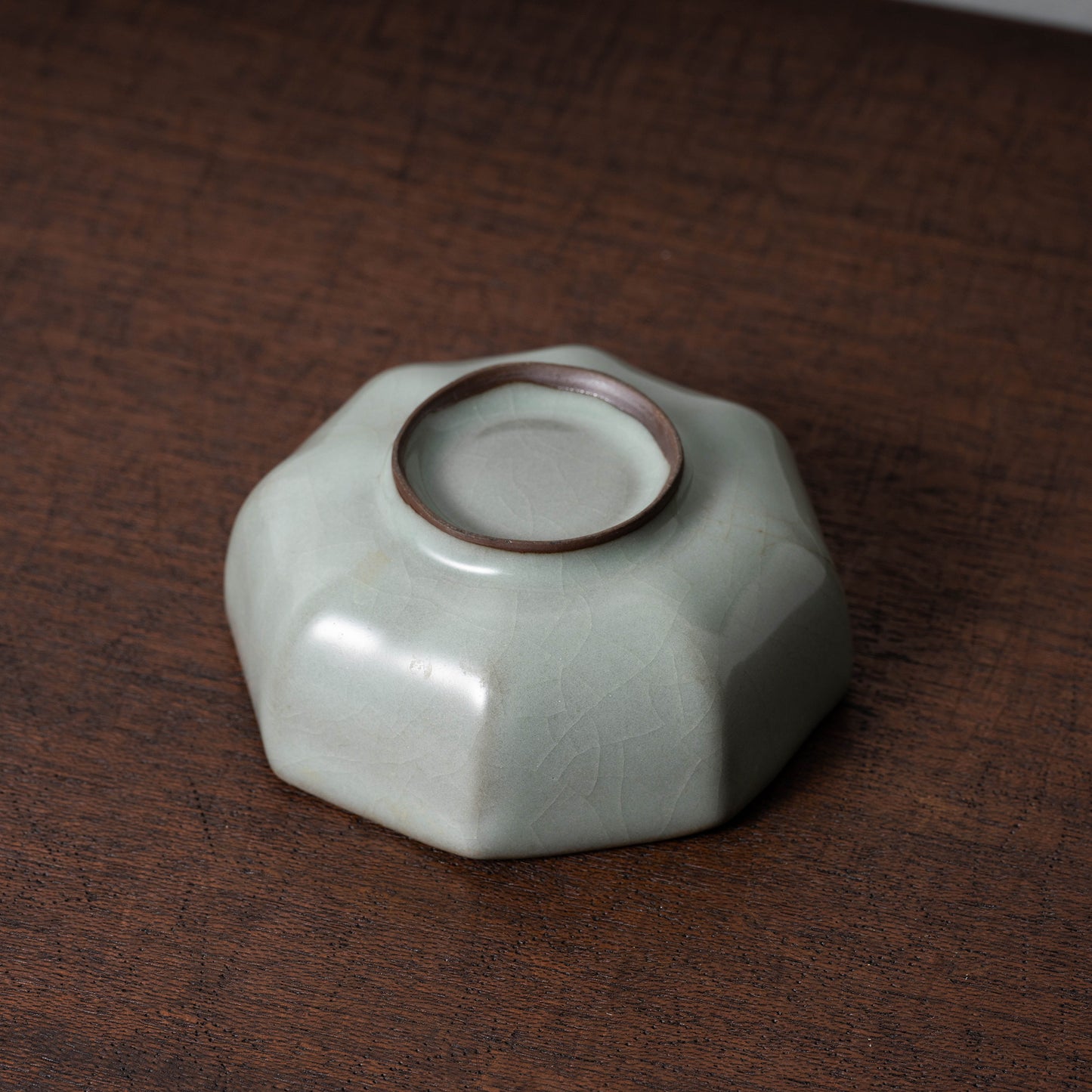 Southern Song Dynasty Celadon Teabowl with Octagonal Design