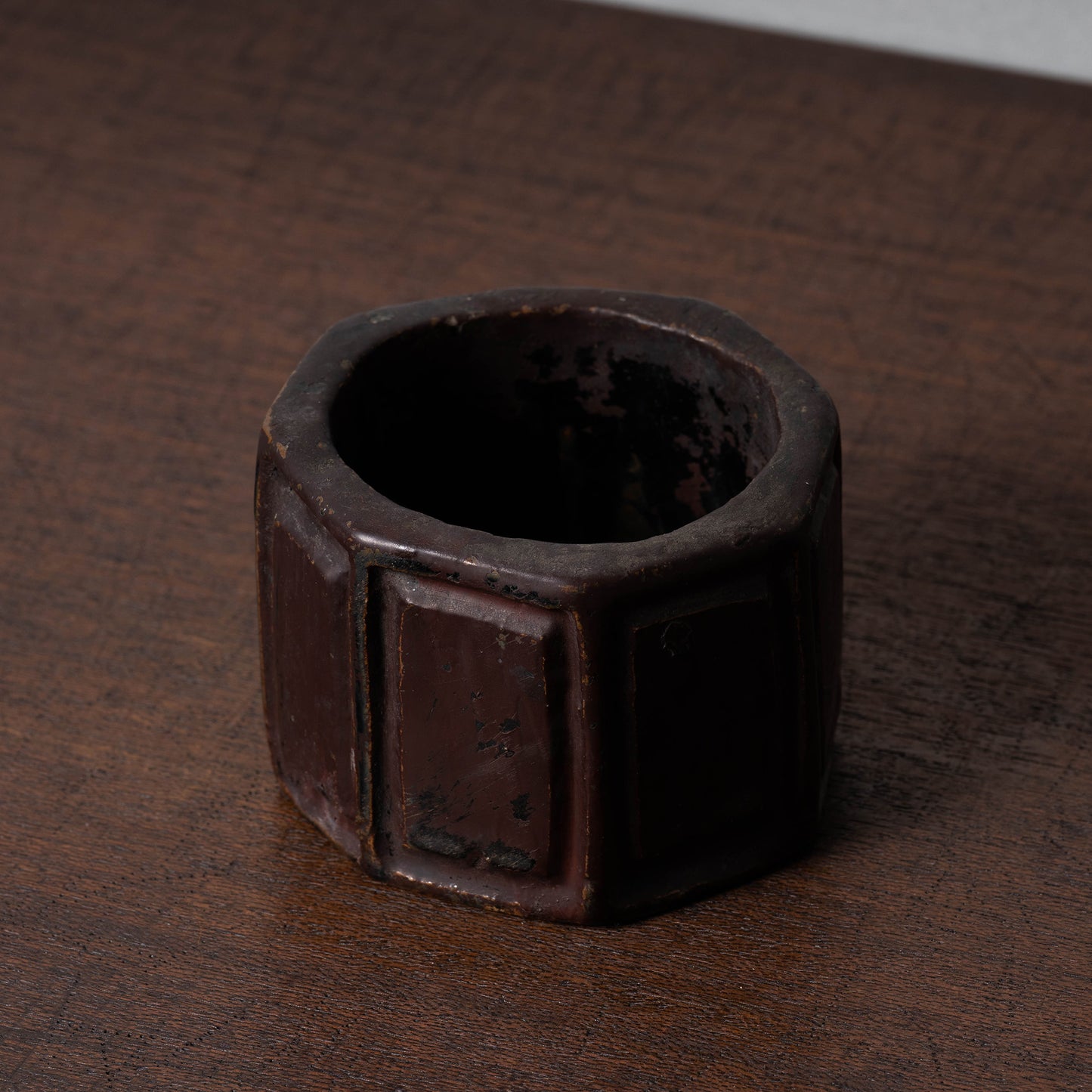 Goryeo Dynasty Iron Glaze Brush Stand with Octagon Design