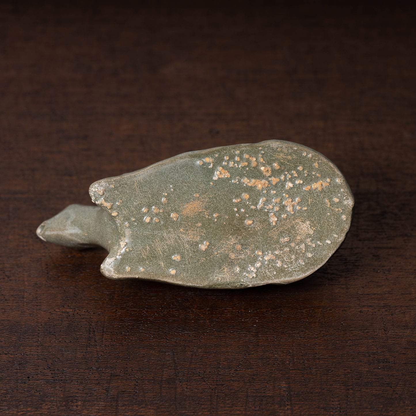 Goryeo Celadon Tortoise-Shaped Water Dropper with Inlaid